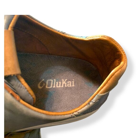 Olukai Lae‘ahi Lī ‘Ili Mens Sneakers Gray Leather Waterproof Sz 10.5 Shoes - Picture 9 of 11